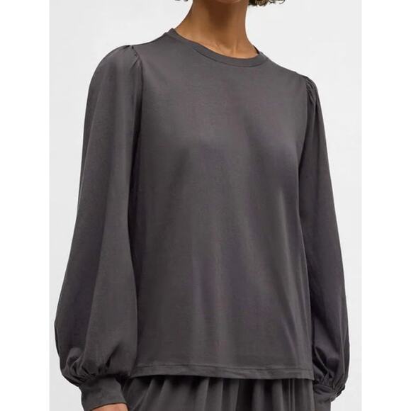 Lunya Organic Pima Cotton Long Sleeve Two Tee Bundle Pink and Grey Size Medium - Picture 2 of 14